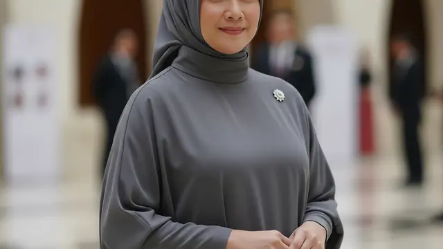 Model Gamis Elegan untuk Ibu Pejabat