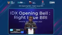 Dirut BRI Sunarso pada acara IDX Opening Bell: Rights Issue BRI, Rabu (29/9/2021) (Dok: tangkapan layar/Pipit R)