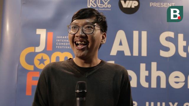 Komika Hernawan Yoga alias Wawan Cikuk di sela-sela All Stars Gathering Festival JICOMFEST 2019 di Kantor KapanLagi Youniverse (KLY), Jakarta Pusat, Kamis (18/7/2019).