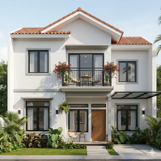 Gambar rumah minimalis Eropa (Foto: Gemini AI)
