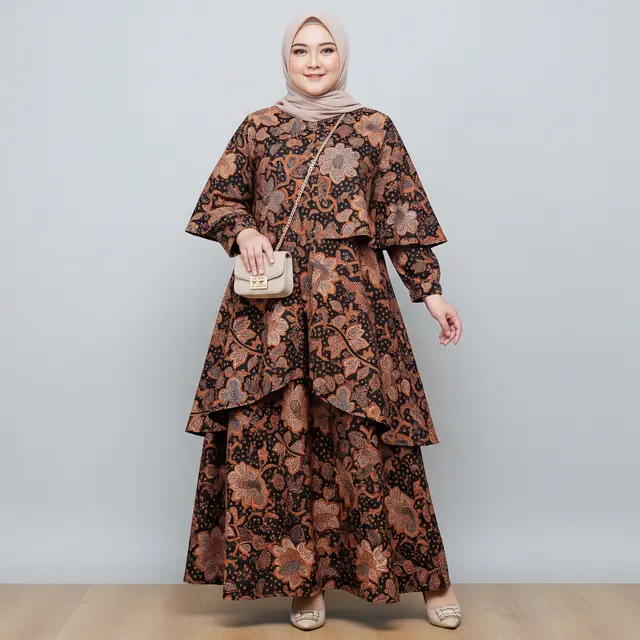 Model Gamis Batik Buat Orang Gemuk