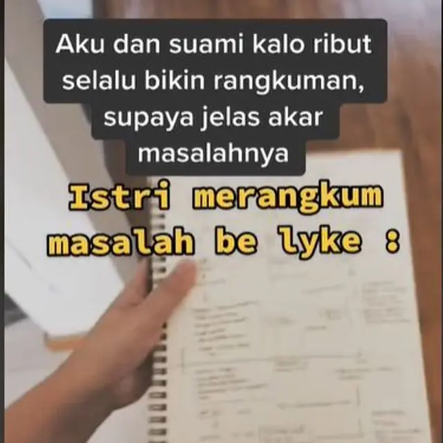 Viral, Istri Bikin Rangkuman Usai Bertengkar dengan Suami