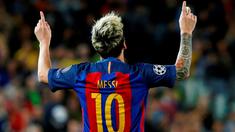 Lionel Messi mencetak 3 gol saat Barcelona benamkan Manchester City 4-0 dalam laga Grup C Liga Champions di Camp Nou, Barcelona, Kamis (20/10/2016) dini hari WIB. (AFP/Pau Barrena)