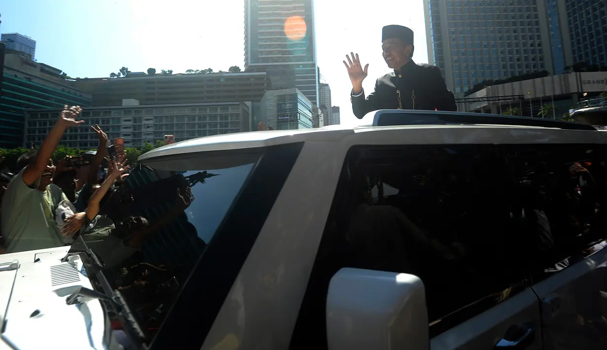 Kepemimpinan Joko Widodo dilanjutkan Prabowo Subianto yang telah resmi menjadi Presiden Republik Indonesia periode 2024-2029. (merdeka.com/Arie Basuki)