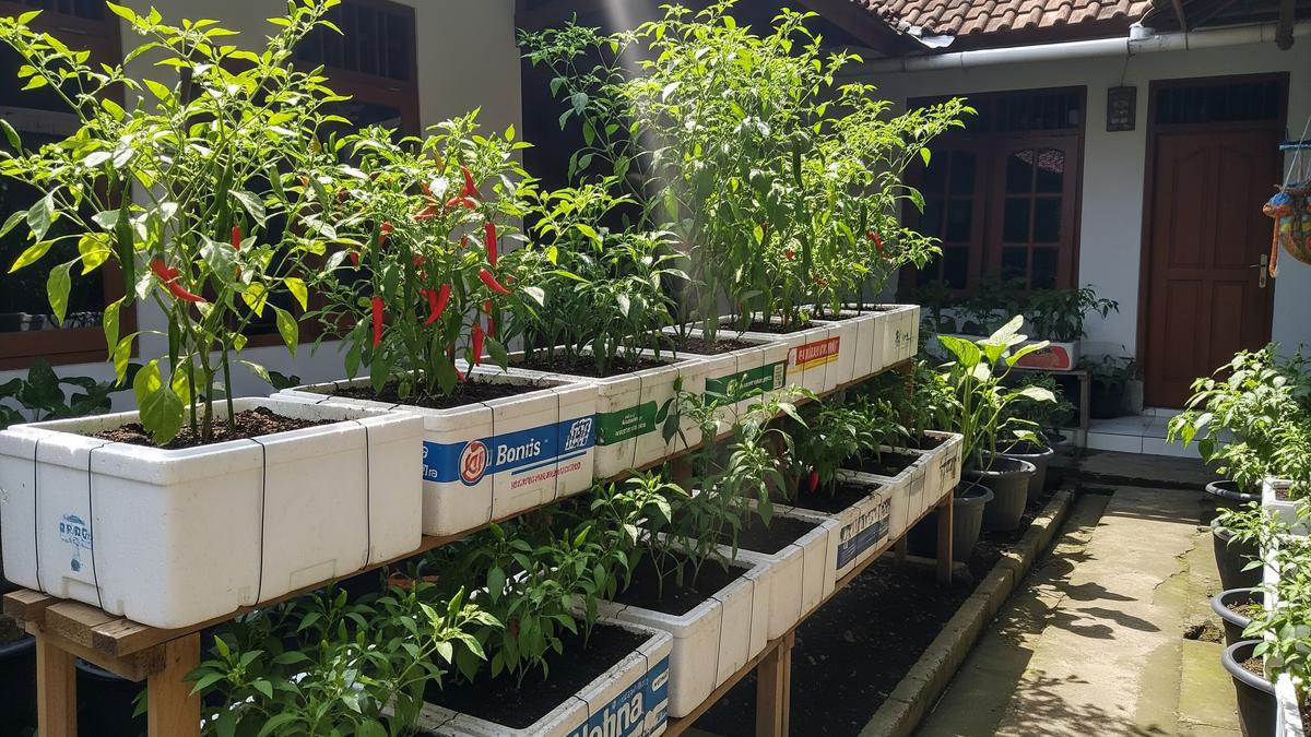 9 Desain Kebun Cabai di Box Styrofoam, Solusi Praktis Lahan Terbatas