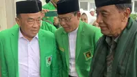 Mantan Ketua Umum Partai Hanura Wiranto mendatangi kantor DPP PPP untuk menyerahkan daftar calon anggota legislatif (caleg) potensial ke DPP PPP. (Foto:Liputan6/Delvira Chaerani Hutabarat)