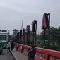 Jembatan Merah di Jalan Kapten Muslihat Kota Bogor yang menjadi lokasi seorang ibu mencoba bunuh diri dengan mengancam melompat ke Sungai Cipakancilan, Senin (11/5/2020). (Liputan6.com/Achmad Sudarno)