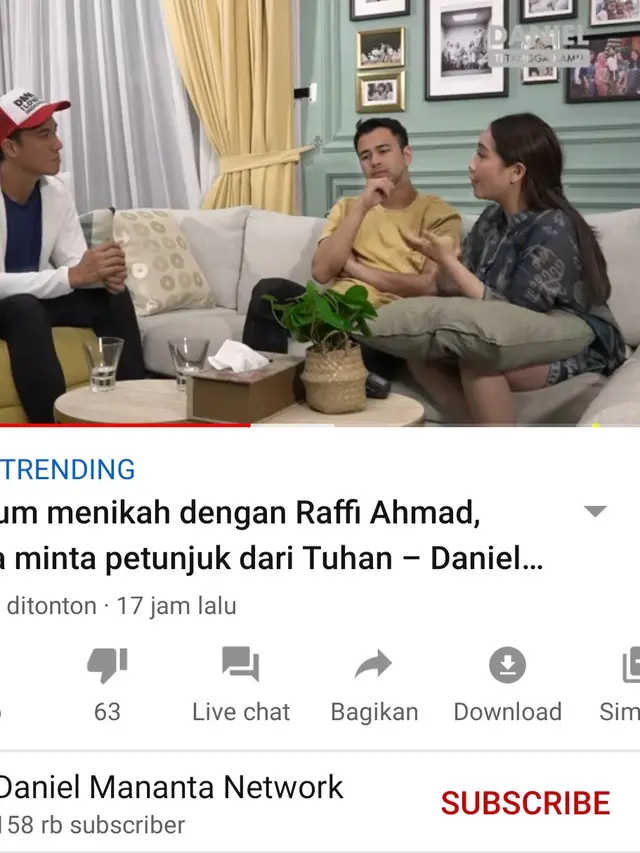 Unggahan Daniel Mananta. (Foto: YouTube Daniel Mananta Network)