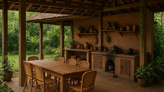 Model Rumah Sederhana dengan Dapur Outdoor (Foto: ChatGPT)