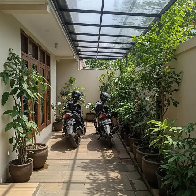 Desain Teras Rumah Sempit Tapi Tetap Muat 2 Motor