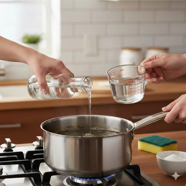 Cara Membersihkan Kerak Gosong di Panci (Foto: Gemini AI)