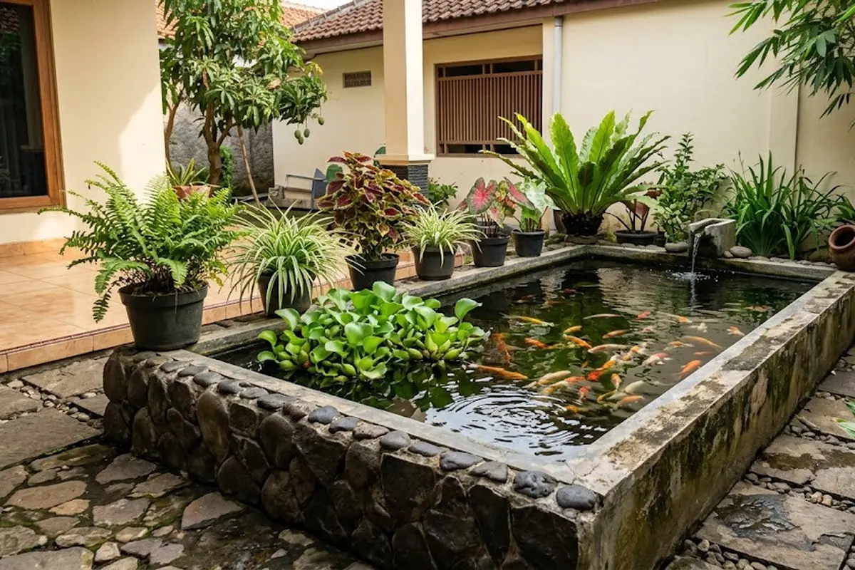 6 Inspirasi Kolam Ikan dengan Tanaman Air yang Mudah Dirawat, Ciptakan Ketenangan