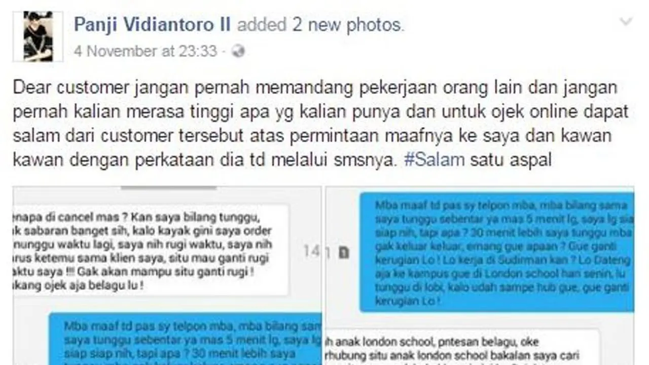 [Bintang] Direndahkan, Jawaban Driver Ojek Online Ini Bikin Malu Penumpang