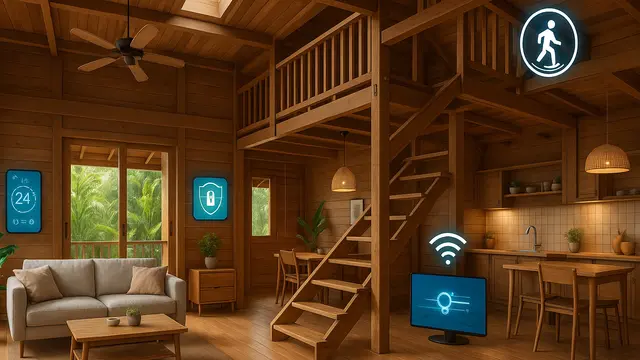 Inspirasi Model Rumah Kayu Tropis Mezzanine/Ilustrasi oleh AI