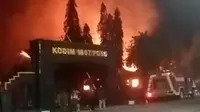 Kebakaran Hebat Melalap Markas Kodim 1307/Poso, Diduga karena Korsleting