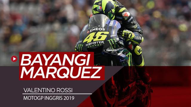 Berita video Valentino Rossi akan membayangi Marc Marquez pada balapan MotoGP Inggris setelah hasil yang didapat di sesi kualifikasi, Sabtu (24/8/2019).