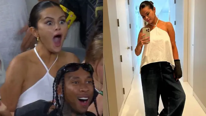 Gaya Kece Selena Gomez Nonton Aksi Lionel Messi Pakai Wide-Leg Jeans yang Jadi Tren