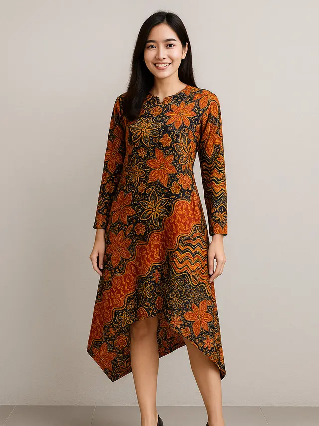 Model Tunik Batik Panjang Kekinian yang Lagi Tren