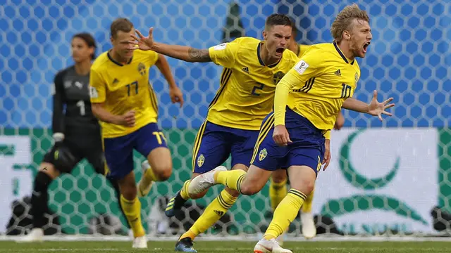 FOTO: Gol Tunggal Emil Forsberg Antar Swedia Tekuk Swiss