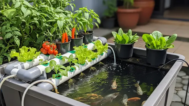 Model Kebun Sayur Dekat Kolam Ikan yang Hemat Ruang