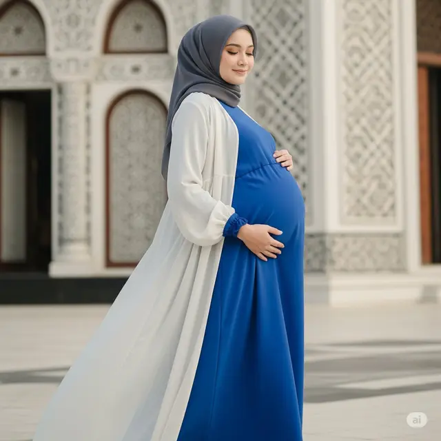 Model Gamis untuk Perut Besar. Foto: Gemini