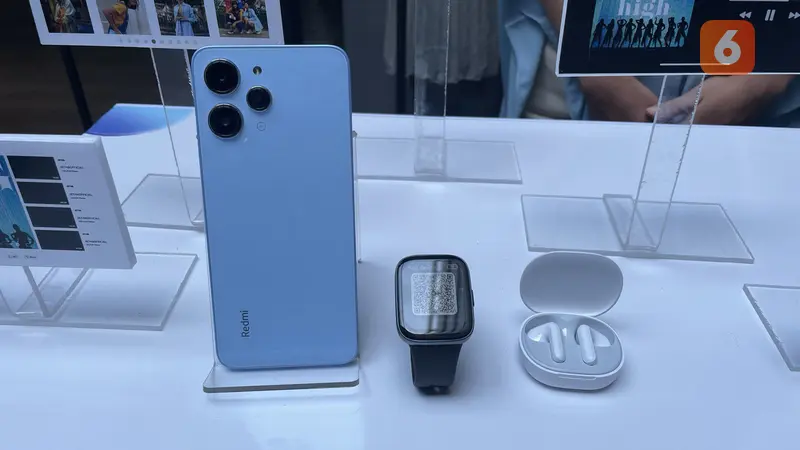 Redmi 12 dirilis bersama dengan Redmi Watch 3 Active dan earbuds Redmi Buds 4 Lite (Liputan6.com/ Agustin Setyo Wardani)