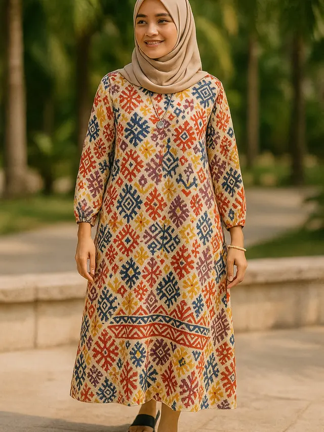 Model Gamis Midi untuk Liburan (Image by ChatGPT)