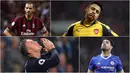 Berikut ini tujuh pesepak bola top yang absen di Liga Champions musim 2017/2018, mulai dari Leonardo Bonucci hingga Diego Costa. (Kolase foto-foto dari AFP)