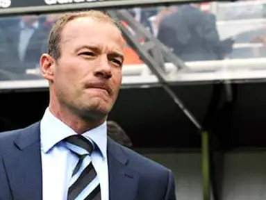Manajer Newcastle United, Alan Shearer sebelum partai Liga Premier menghadapi Fulham di St James' Park, Newcastle, Inggris, 16 Mei 2009. AFP PHOTO/PAUL ELLIS