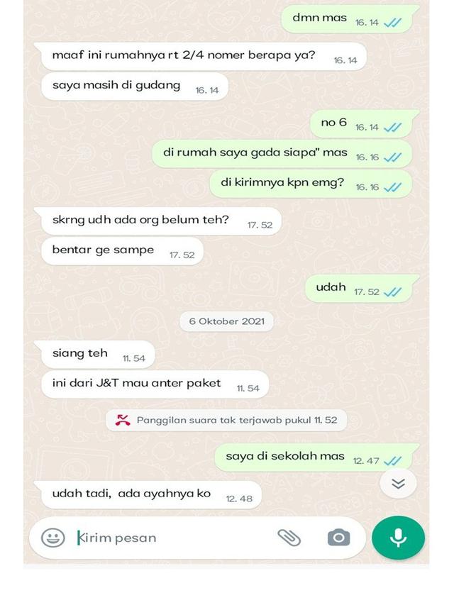 Simpan Nomor, 7 Chat Netizen dengan Kurir Paket Ini Bak Teman Sendiri