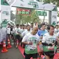 Ribuan massa peserta Santri Milenial Run 2019 (Liputan6.com/Jayadi Supriadin)