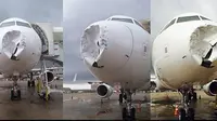 Penerbangan Brasil TAM Airlines JJ 3307 yang diterjang hujan es. (News.com.au)