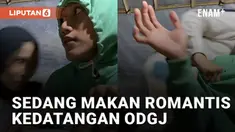 Momen tidak terduga dialami oleh sejoli ketika sedang romantis makan semangkok berdua