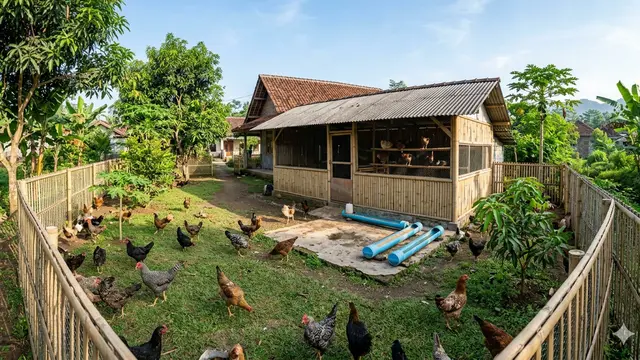 Model Kebun Ayam Umbaran Efisien.