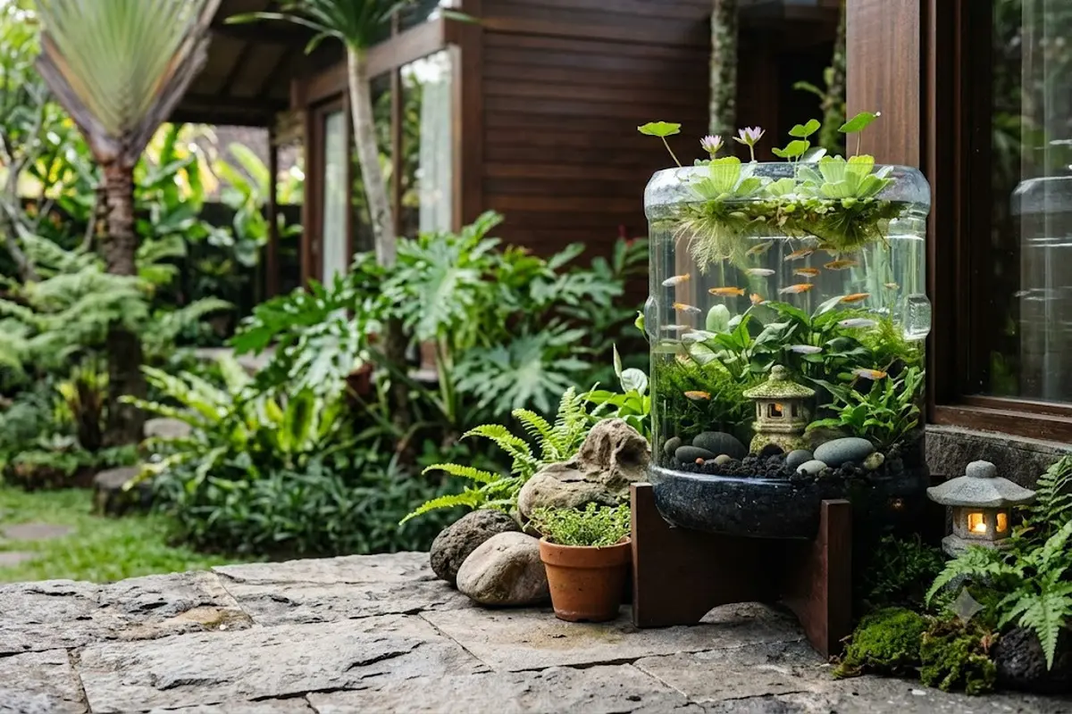 Cara Menyulap Galon Bekas Menjadi Kolam Mini Bergaya Jepang