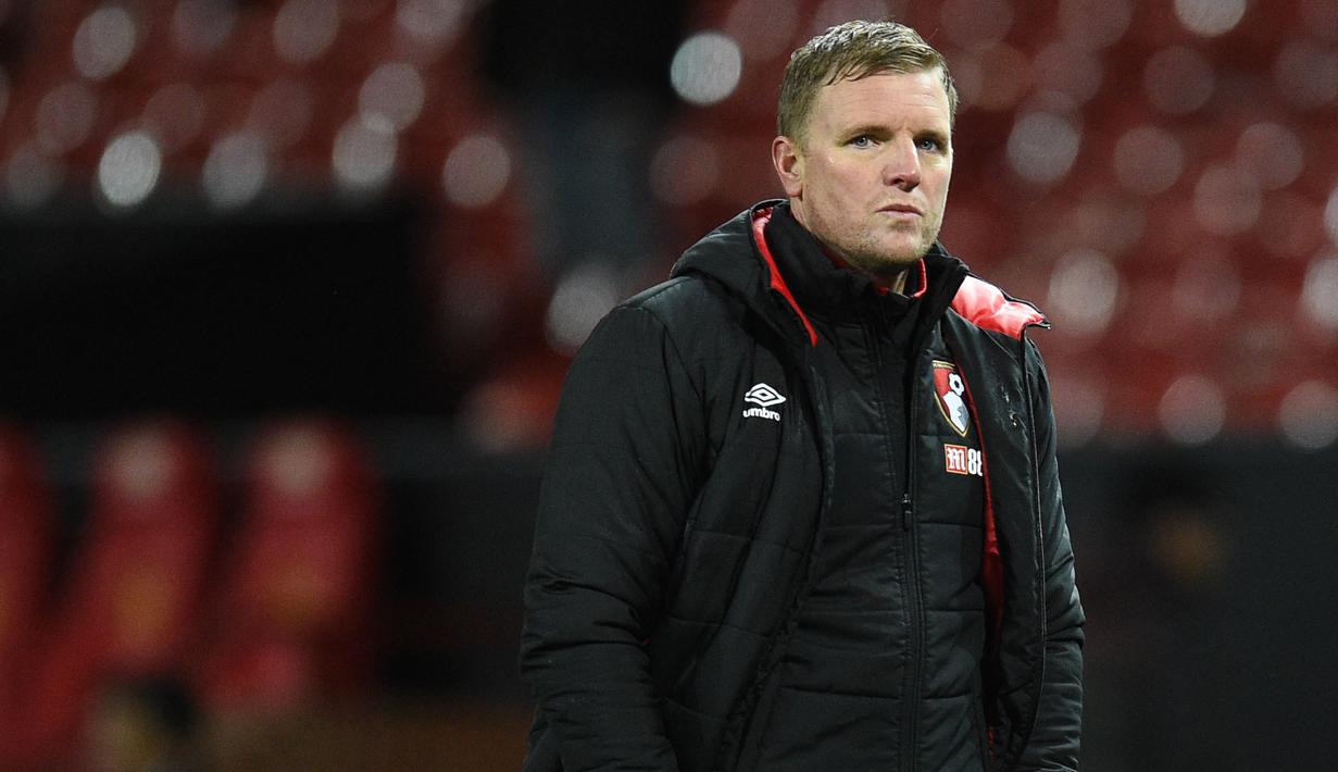 Eddie Howe merupakan sosok penting dibalik kesuksesan Bournemouth naik ke kasta pertama Liga Inggris. Ia juga mampu meracik permainan yang ciamik bersama The Cherries walaupun hanya bertahan dua musim saja. Saat ini, Eddie Howe tidak sedang melatih klub manapun. (AFP/Oli Scarff)