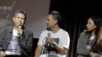 Denny Sakrie (kiri), Triadi Noor (tengah), Cara Vilenia (kanan) saat konpers konser Lenny Kravitz, Jakarta, Selasa (16/12/2014). (liputan6.com/Faizal Fanani)