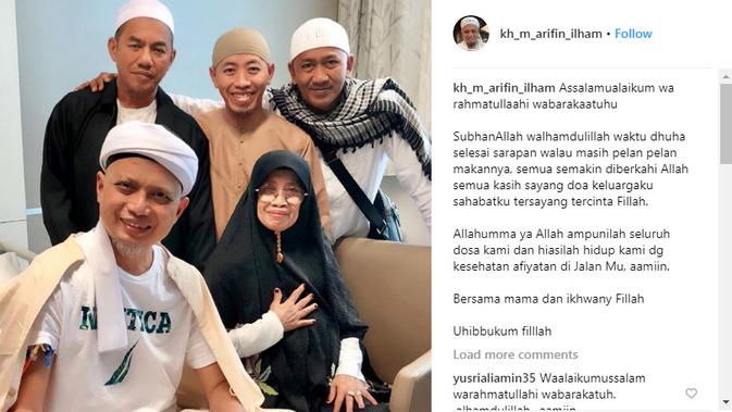 Kondisi Ustaz Arifin Ilham per Kamis, 17 Januari 2019. (Foto: Instagram @kh_m_arifin_ilham)