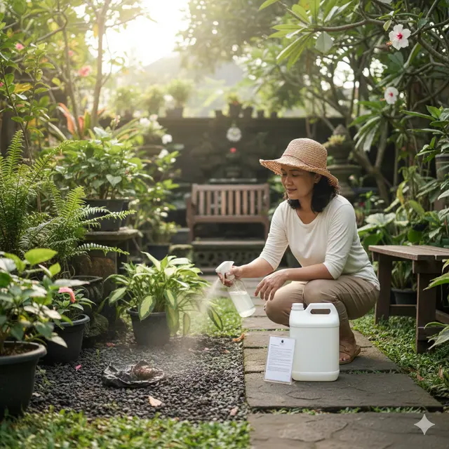 Cara Menghilangkan Bau Kotoran Kucing di Taman (Foto: Gemini AI)