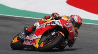 Pembalap Repsol Honda, Marc Marquez, hanya menempati posisi start keenam pada MotoGP Italia di Sirkuit Mugello, Minggu (3/6/2018). (Twitter/Repsol Honda Team)