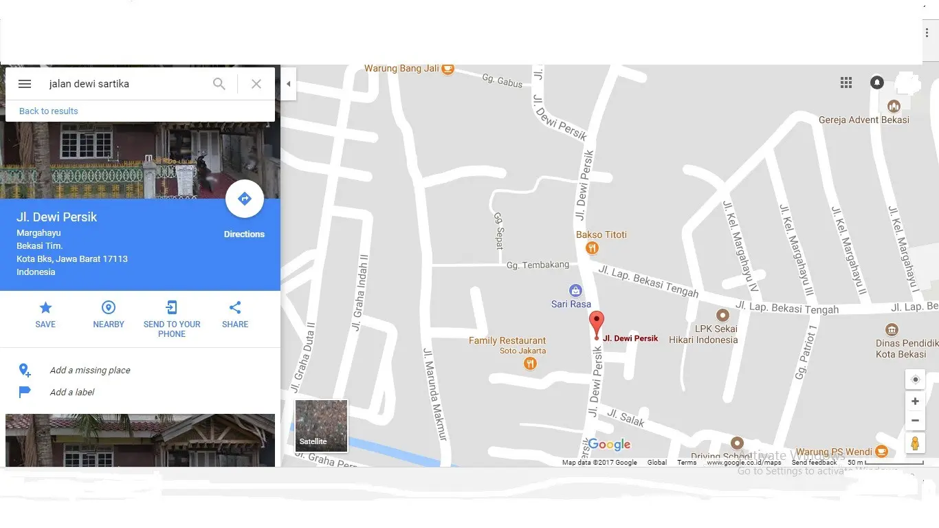 Kalau kamu menemukan kasus serupa Jalan Dewi Persik di Google Maps, maka kamu bisa melaporkannya ke sini. (Foto: infobekasi.co.id)