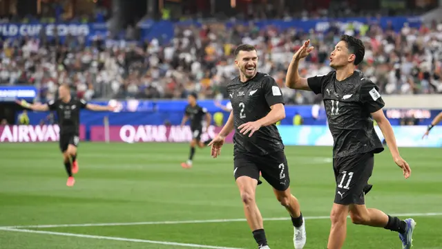 Selebrasi pemain Selandia Baru