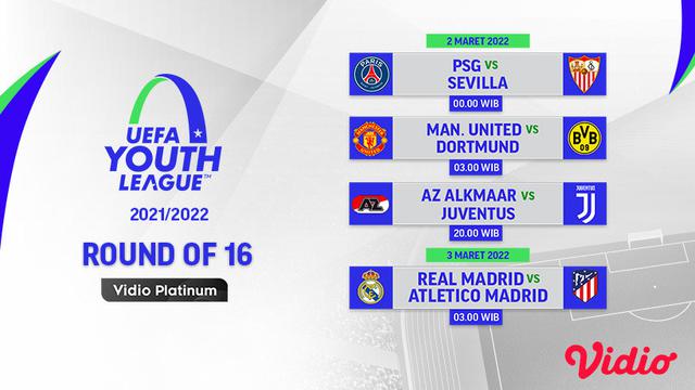 Link Live Streaming UEFA Youth League 2021/2022 Babak 16 Besar di Vidio, 2&3 Maret 2022