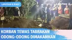 Kecelakaan maut melibatkan odong-odong dan kereta di perlintasan rel tanpa palang pintu di Serang, Banten. Sembilan orang tewas, termasuk anak-anak. Keluarga memakamkan korban di TPU Cibetik, Serang.