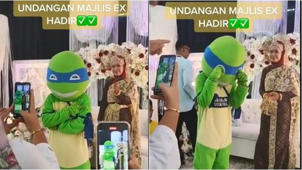 Hadir di Pernikahan Mantan, Pria Ini Datang Pakai Kostum Kura-Kura Ninja