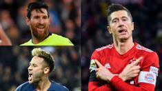 Meski belum bermain pada pekan ini di ajang Liga Champions namun Robert Lewandowski masih memuncaki daftar pencetak gol di Liga Champions musim 2018/19. Lewi hanya berselisih dua gol saja dari Lionel Messi. (Kolase Foto AFP)