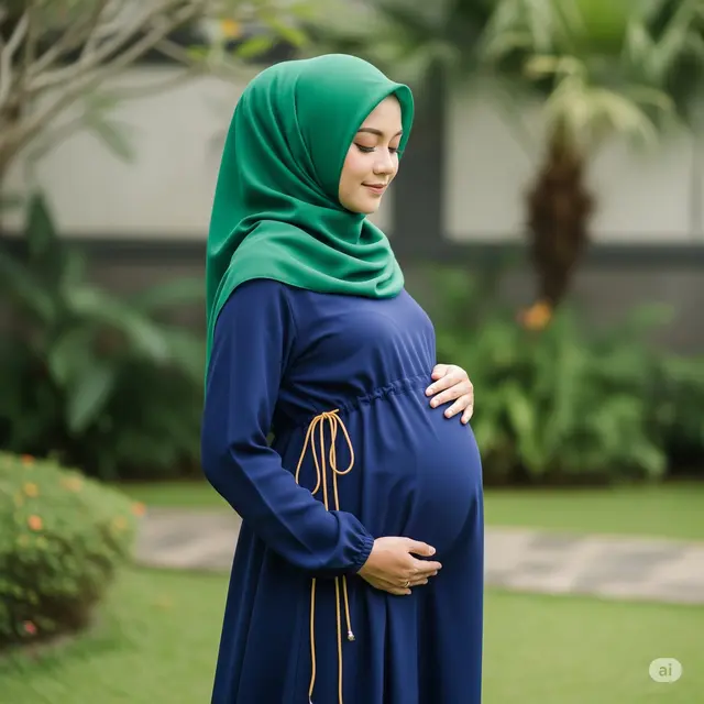 Model Gamis untuk Perut Besar. Foto: Gemini