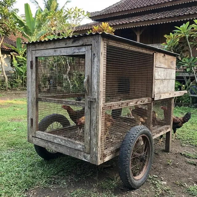 Kandang kawat Portabel Beroda