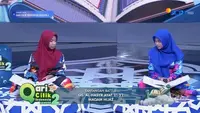 Aksi Battle Sambung Ayat Al-Qur'an Surah Al-Hasyr Ayat 21-22 dengan Maqam hijazantara antara Dinar (Sidoarjo) dan Intan (Medan) Sukses Mendapat Pujian dari Para Dewan Juri Qari Cilik Indonesia Season 2. (SCTV)