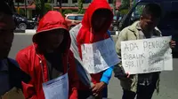 Mahasiswa pertanyakan penghentian kasus kebakaran lahan Riau (Liputan6.com / M.Syukur)